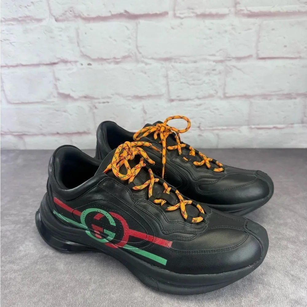 Gucci Men’s Run Leather Black Sneakers 9